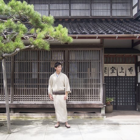 ［ まつり対象商品 ］能登上布  着物反物 / 色無地　濃紺