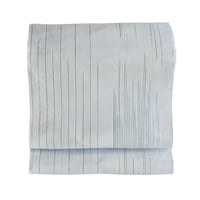 ［ 織元在庫品 ］能登上布   八寸名古屋帯  /  雨絣　薄水色