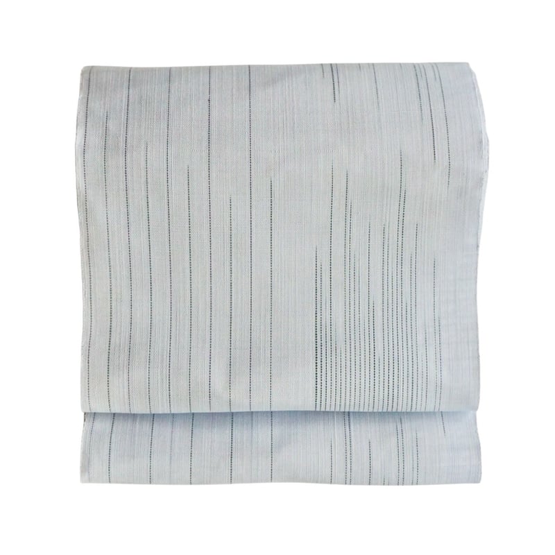 織元在庫品 ］能登上布 八寸名古屋帯 / 雨絣 薄水色 | 能登上布 公式