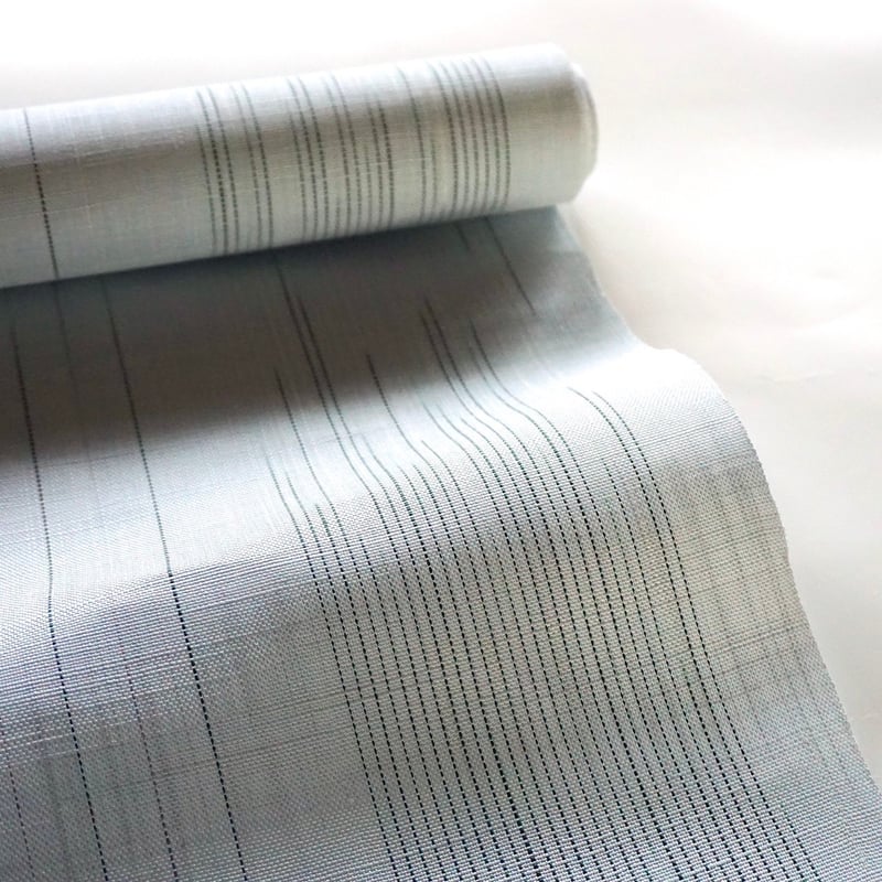 織元在庫品 ］能登上布 八寸名古屋帯 / 雨絣 薄水色 | 能登上布 公式