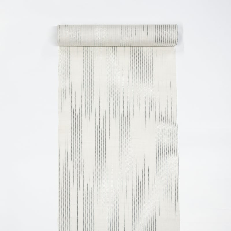 プロフ必読☆夏帯☆越後上布 織元在庫品 ］能登上布 八寸名古屋帯 / 雨絣 白 | 能登上布 公式