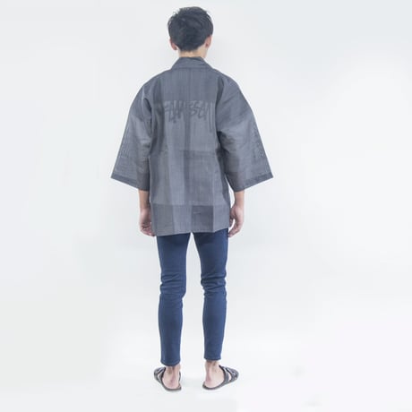 能登上布　作務衣（上下） / 濃色縞または無地 [ 色柄おまかせ ] / 仕立て代込み