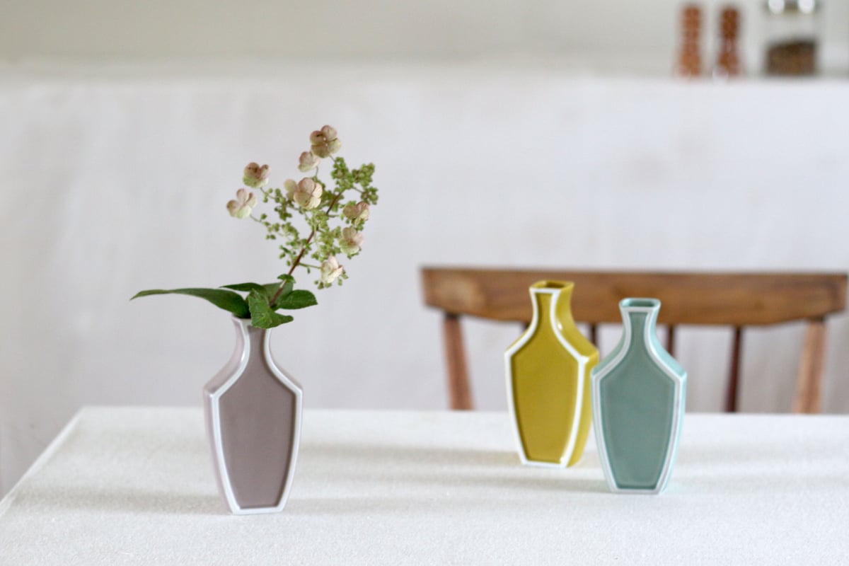 花色 ふちどり花器 からしマット 裏印あり P50803 | 小田陶器