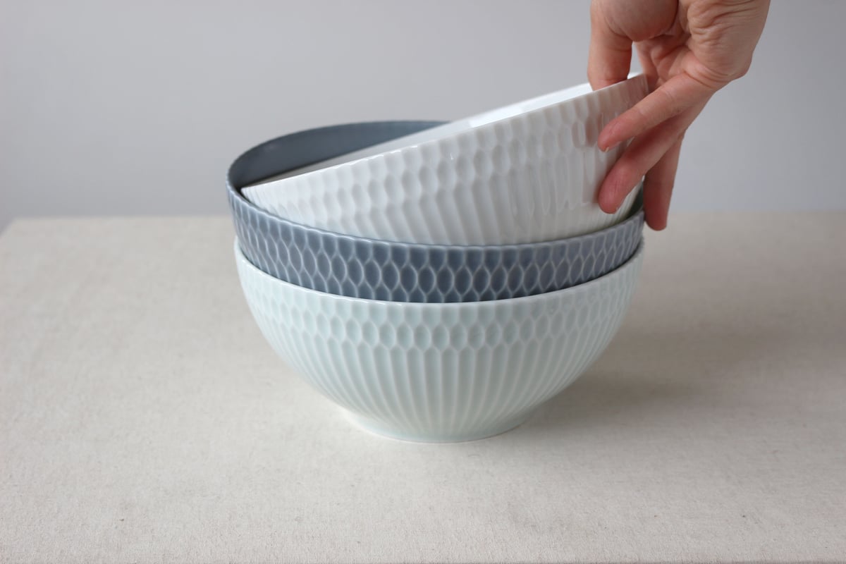 さざなみ 19鉢 青白 M47102 | 小田陶器オンラインストア