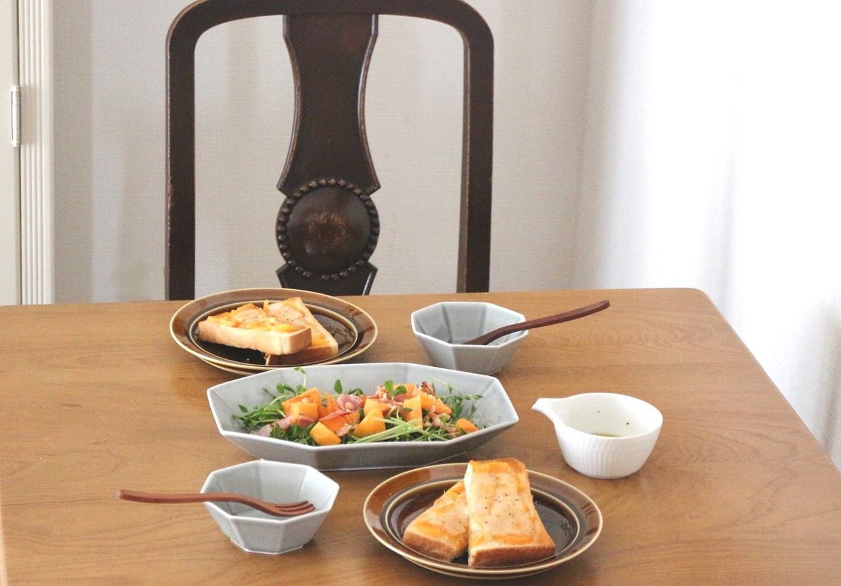 Oct 26.5八角多用皿 薄灰 P47104 | 小田陶器オンラインストア