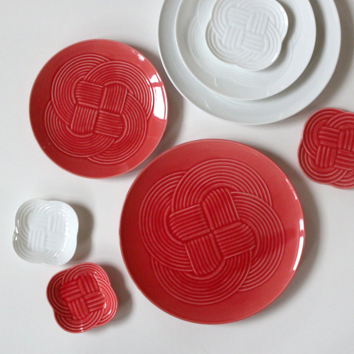 結 19中皿 赤 M37002 | 小田陶器オンラインストア