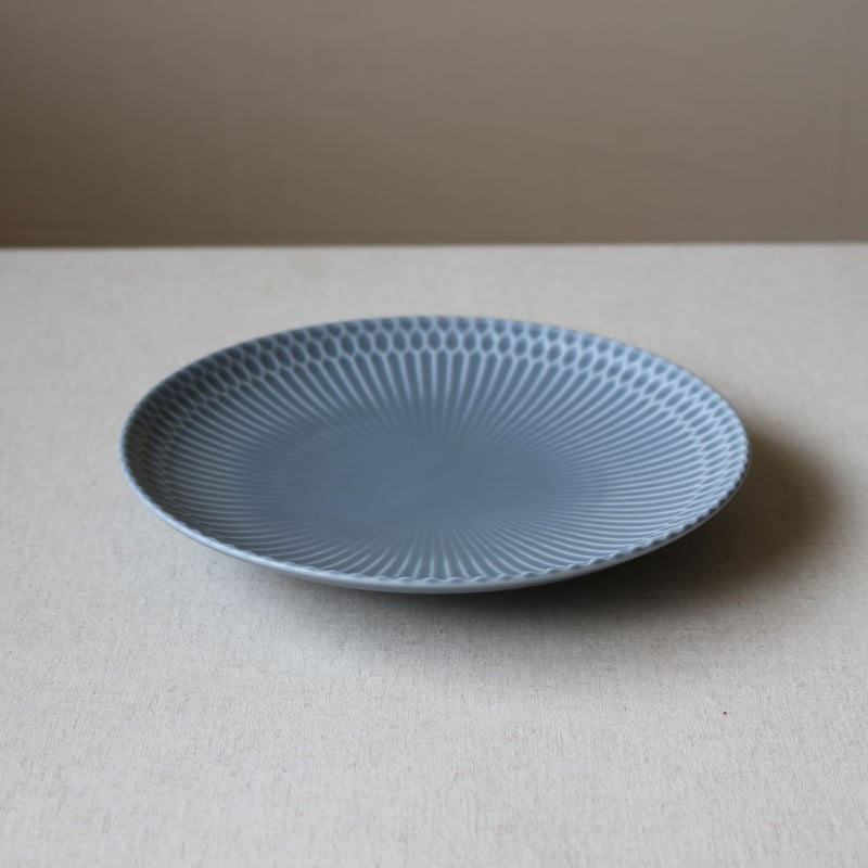 さざなみ 20皿 ブルーグレー（マット釉） M43703 | 小田陶器オンライン