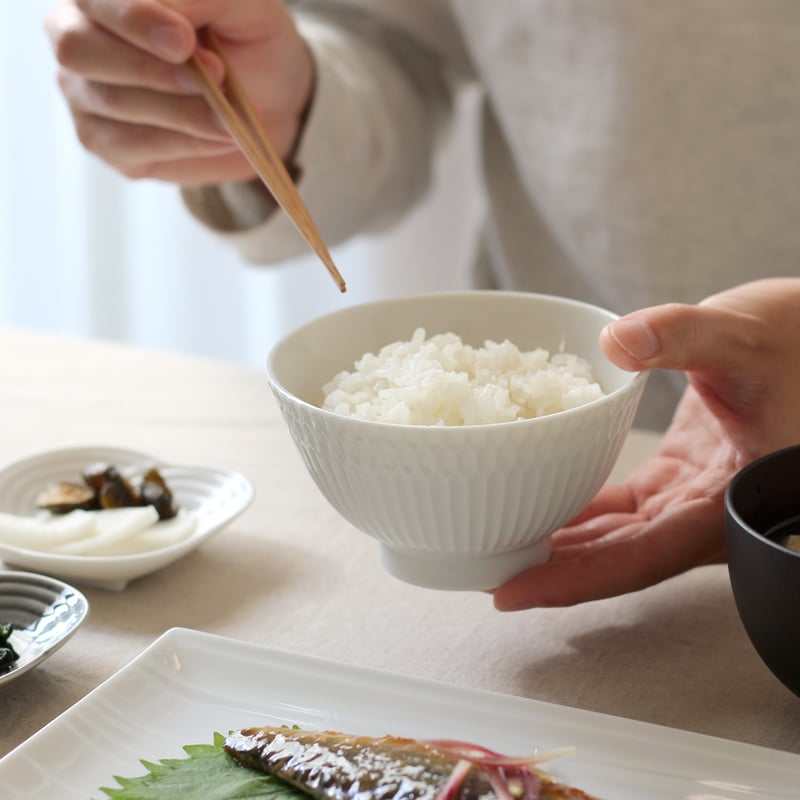 さざなみ 11.5飯碗 白 M47601 | 小田陶器オンラインストア