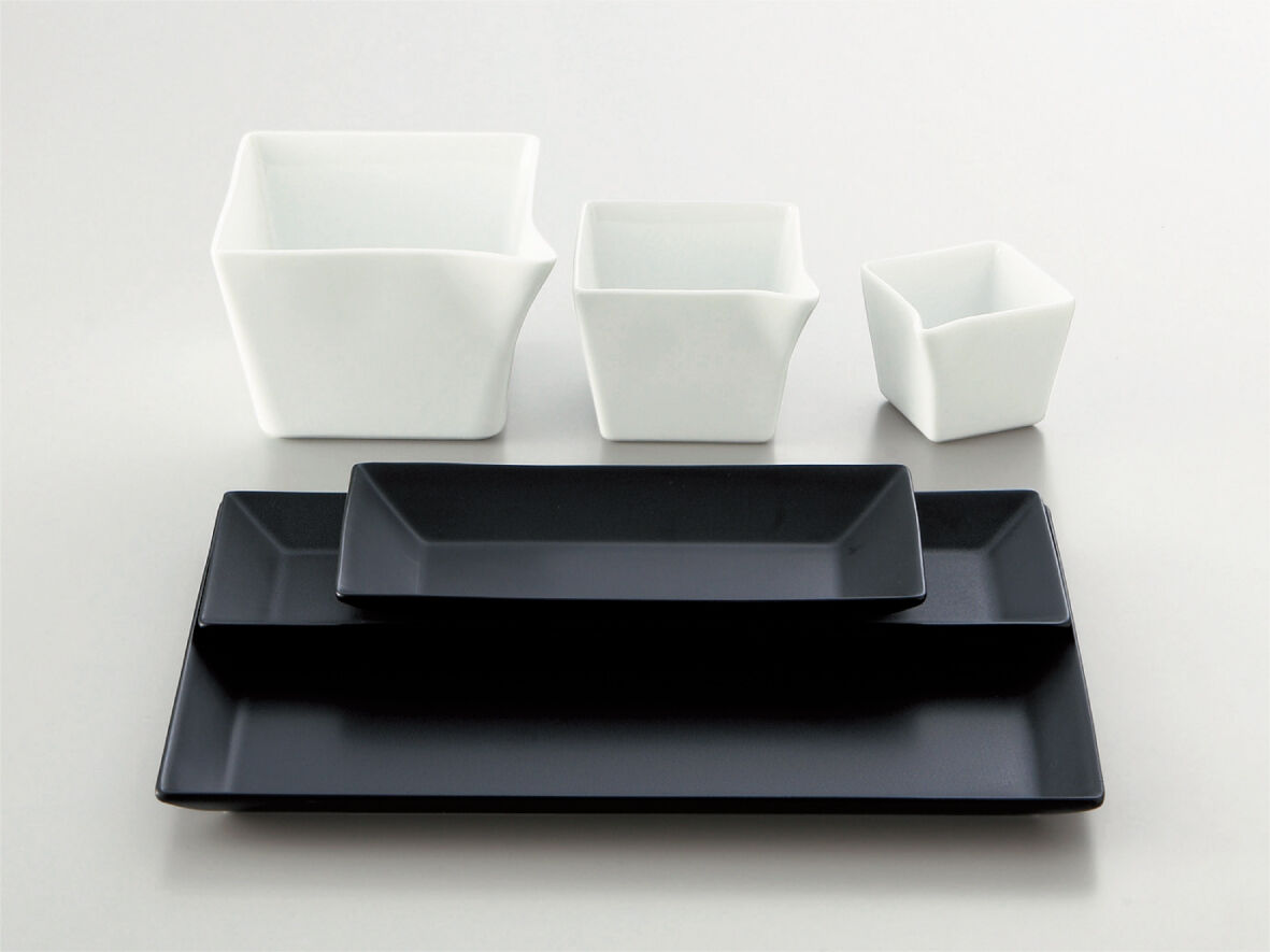square 27長角盛皿 白 P02901 | 小田陶器オンラインストア