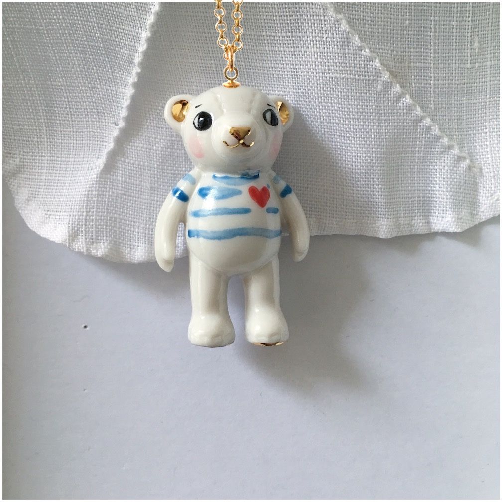 ナターシャ・テディベアマリンゴールドネックレス/【再入荷 