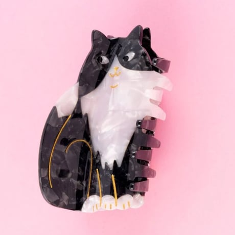 CoucouSuzette/黒＆白猫ヘアクロー「送料無料」