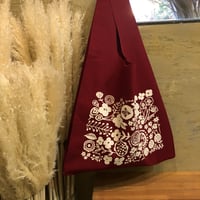 大きなエコバッグ　ワインレッド