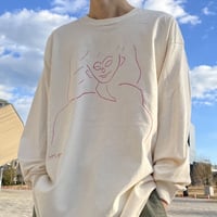 ELEVATOR GIRL LONG SLEEVE TEE (NATURAL)