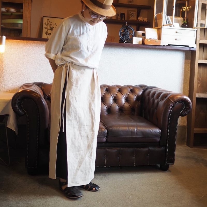 【新品・未使用】epice国産リネンエプロン　生成りL size Amazon｜[LINEN & BASIC] エプロン リネン 生成り カラバリ豊富