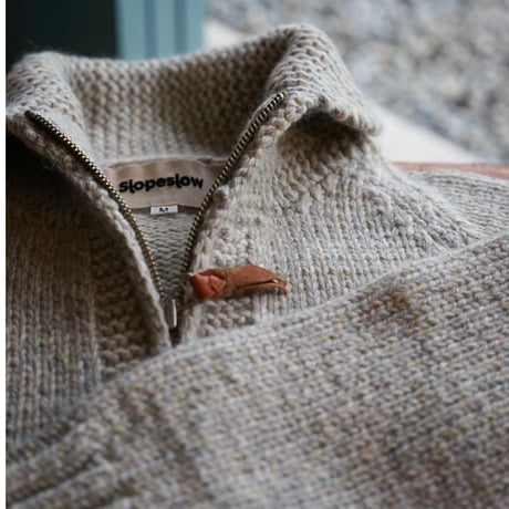 Slopeslow / Yak & Lambs カウチンZIP UP/ hand knitting