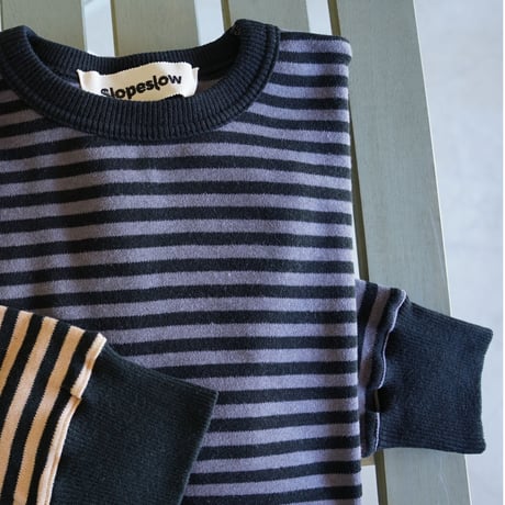 Slopeslow / Cotton インターロックストライプTシャツ