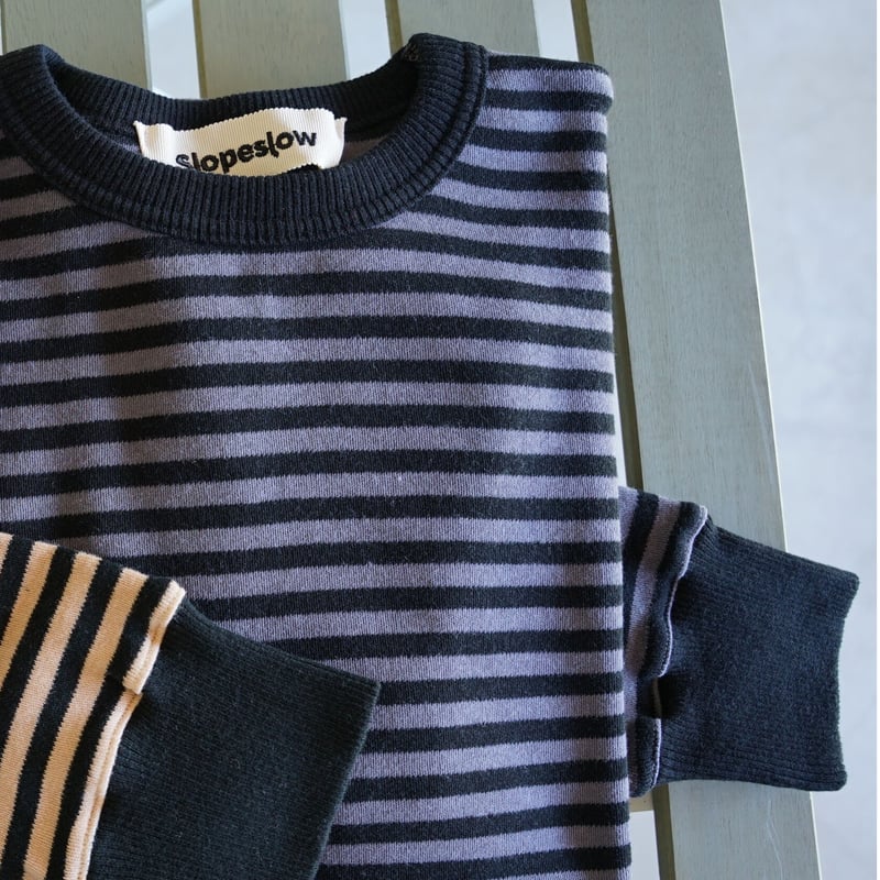 Slopeslow / Cotton インターロックストライプTシャツ | Si Tu