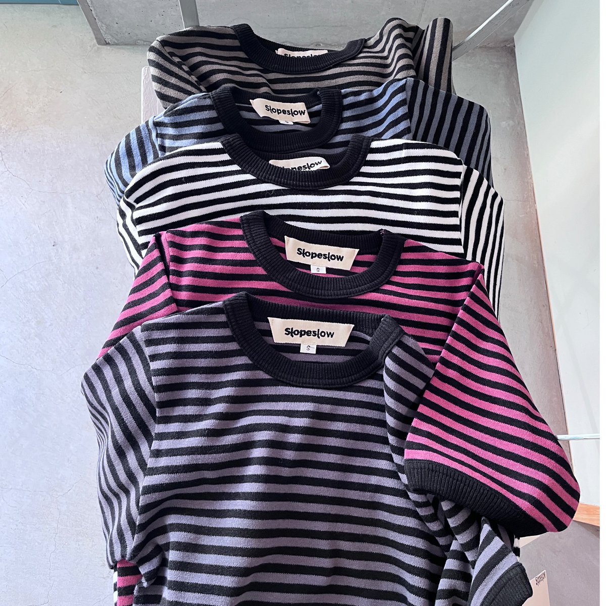 Slopeslow / Cotton インターロックストライプTシャツ | Si Tu