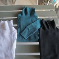 homspun 丸胴テレコのリブタートルネックTシャツ(長袖)