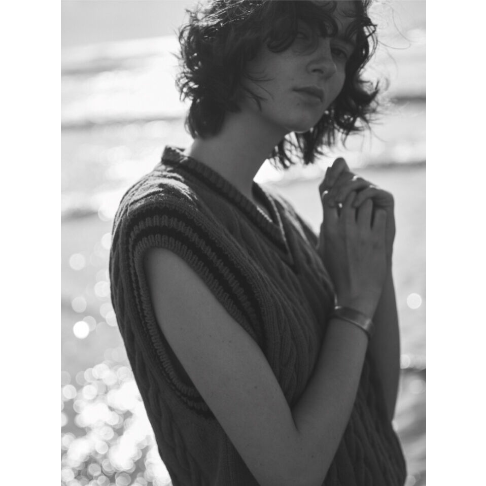 Slopeslow / Cotton/Paper/Woolのハンドニットベスト | Si Slopeslow / Cotton/Paper/Woolのハンドニットベスト | Si