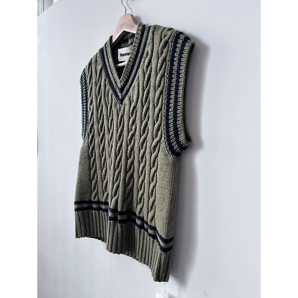 Slopeslow / Cotton/Paper/Woolのハンドニットベスト | Si 