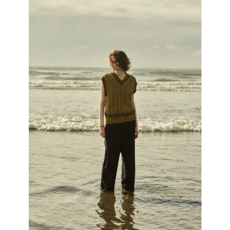 Slopeslow / Cotton/Paper/Woolのハンドニットベスト | Si 
