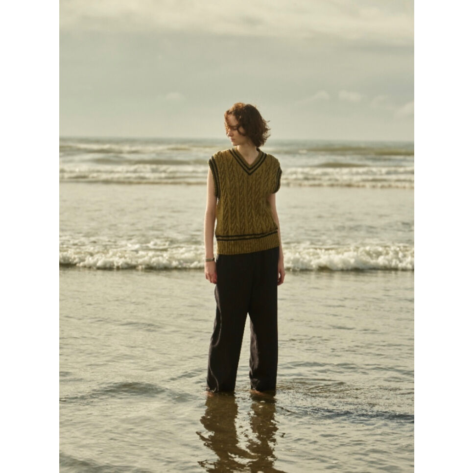 Slopeslow / Cotton/Paper/Woolのハンドニットベスト | Si Slopeslow / Cotton/Paper/Woolのハンドニットベスト | Si