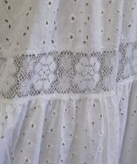 70's Cotton white dress