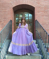 70′s Embroidery purple dress