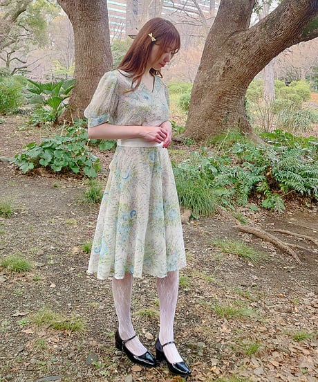 Flower cotton chiffon dress