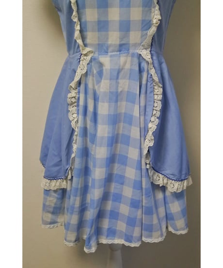 70′s Gingham alice blue dress