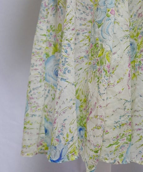 Flower cotton chiffon dress
