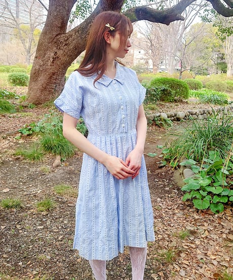 Striped small floral pattern dress