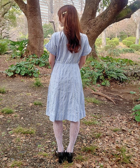 Striped small floral pattern dress