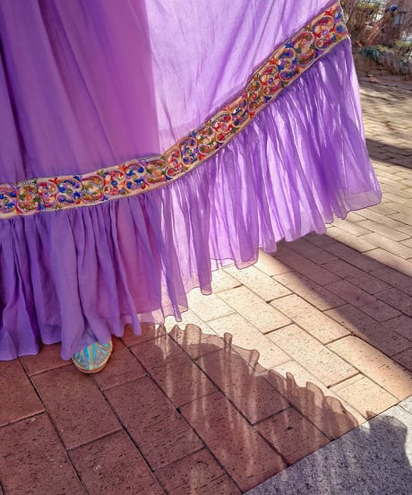 70′s Embroidery purple dress