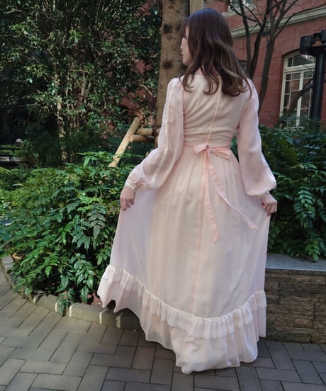 70's GUNNE SAX pink dress
