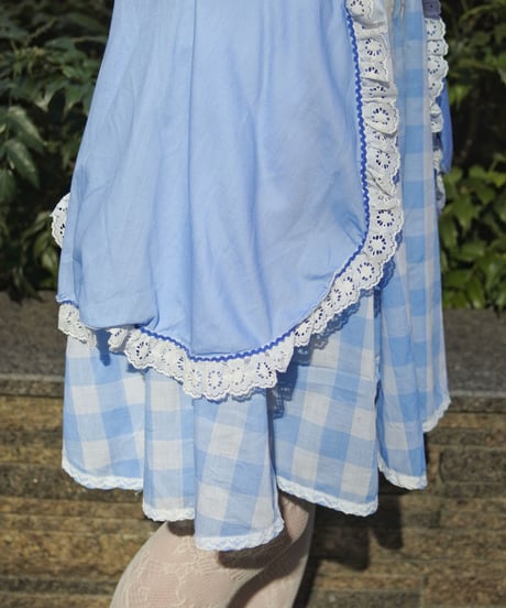 70′s Gingham alice blue dress