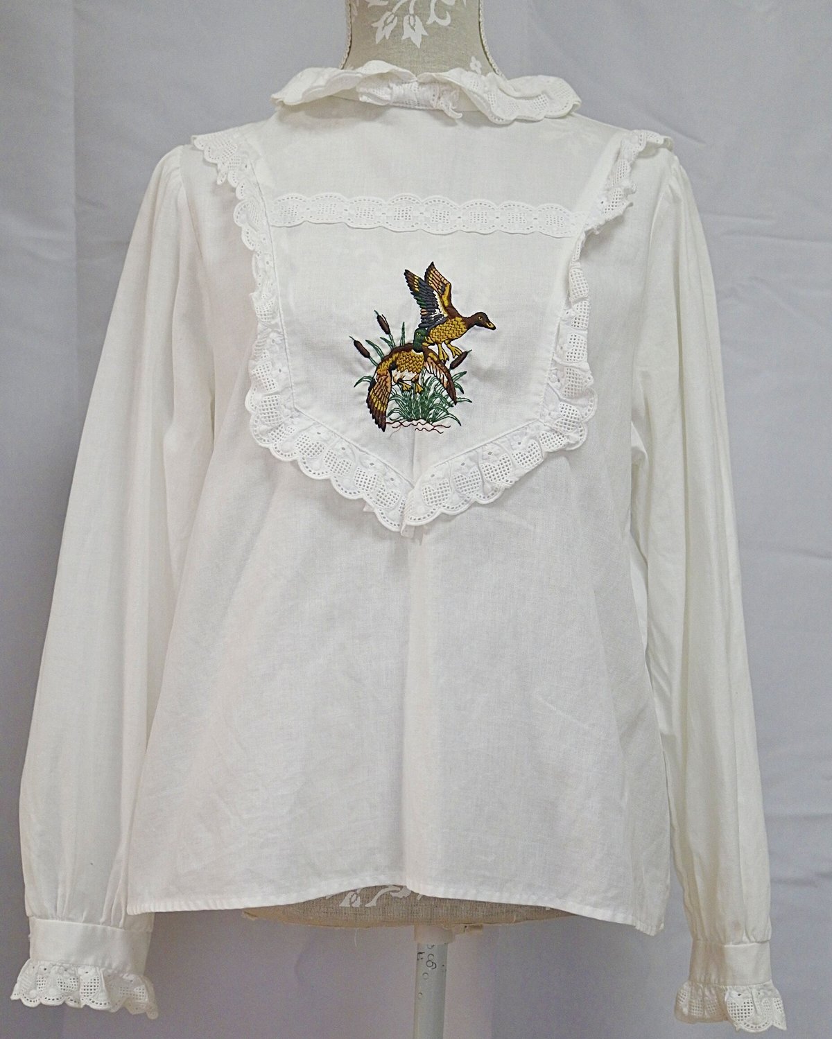 Duck×frill embroidery blouse | JuLilliy Vintage