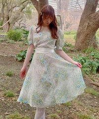 Flower cotton chiffon dress