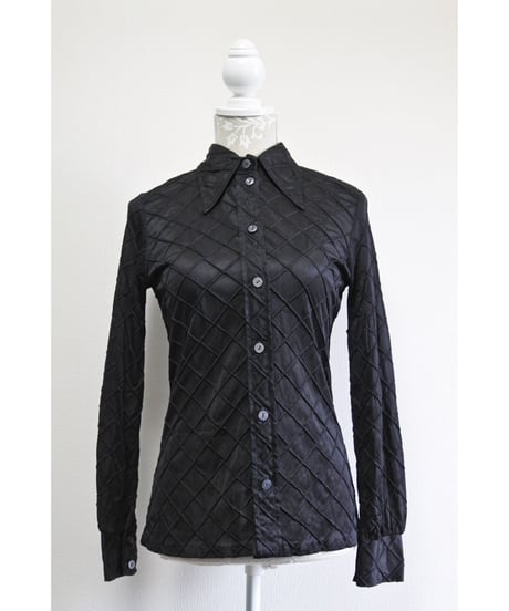 70's  Black quilting blouse