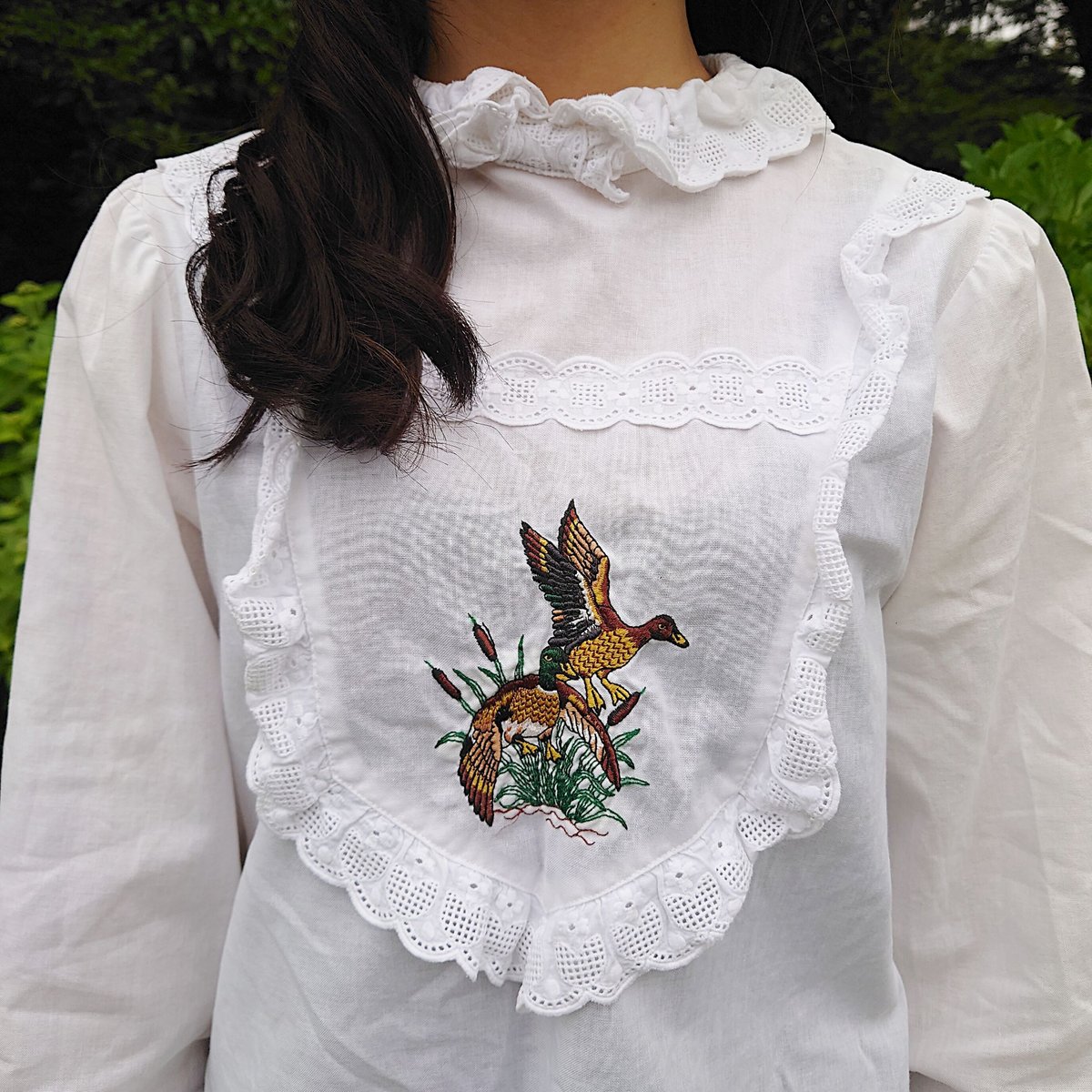 Duck×frill embroidery blouse | JuLilliy Vintage