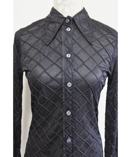 70's  Black quilting blouse