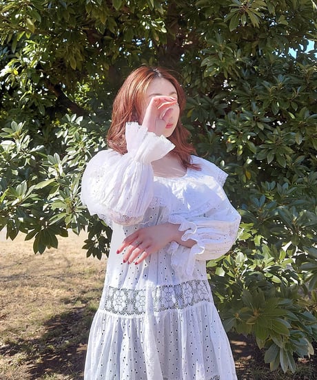 70's Cotton white dress