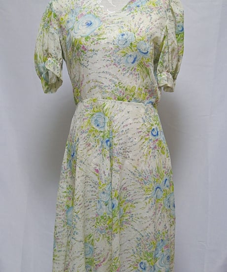 Flower cotton chiffon dress