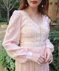70's GUNNE SAX pink dress