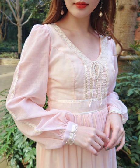 70's GUNNE SAX pink dress