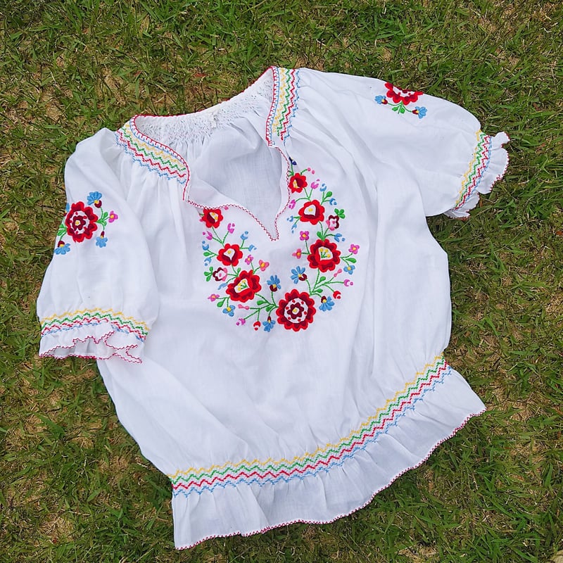 Flower tyrolean blouse | JuLilliy Vintage