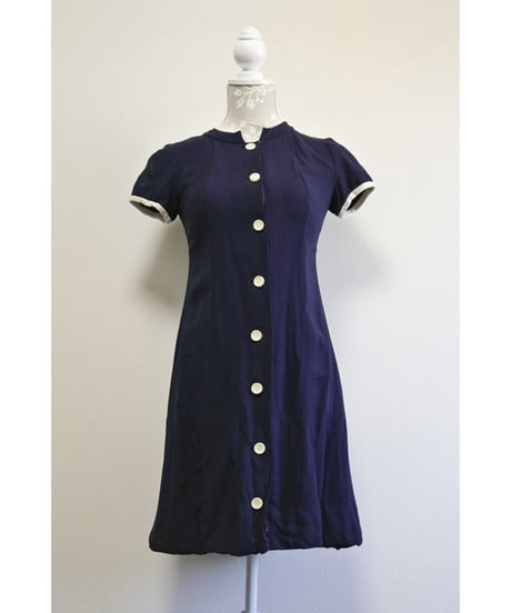 50's Navy×White marine dress