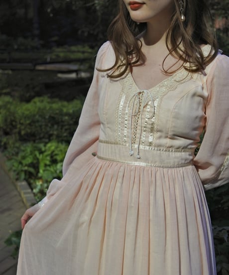 70's GUNNE SAX pink dress