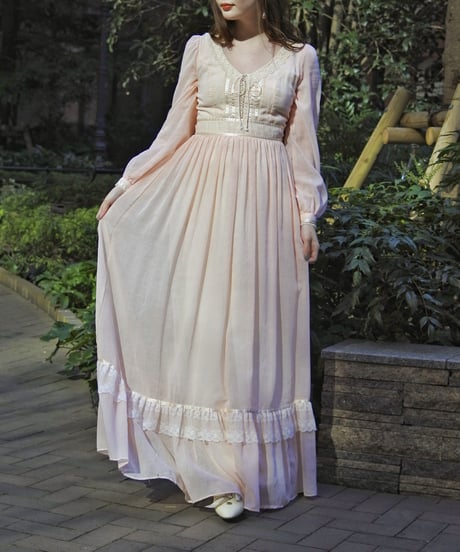 70's GUNNE SAX pink dress
